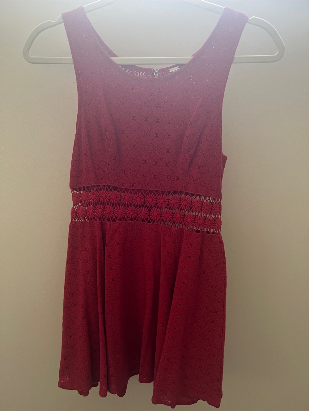 Free People Red Lace Fit & Flare Girls Dress